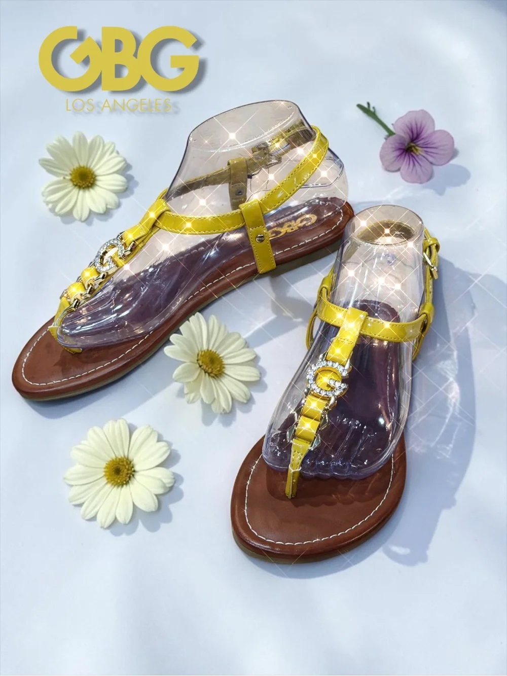 NWT GBG Los Angeles Yellow Patent Crystal 